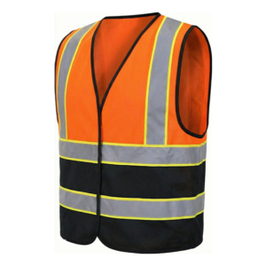 HIGH-VISIBILITY | BASIC VEST | Orange and Black 1inch Reflective tape and contrast tape